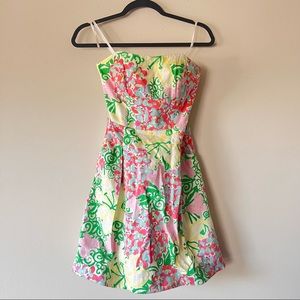 Lilly Pulitzer Strapless Floral Dress Size 0